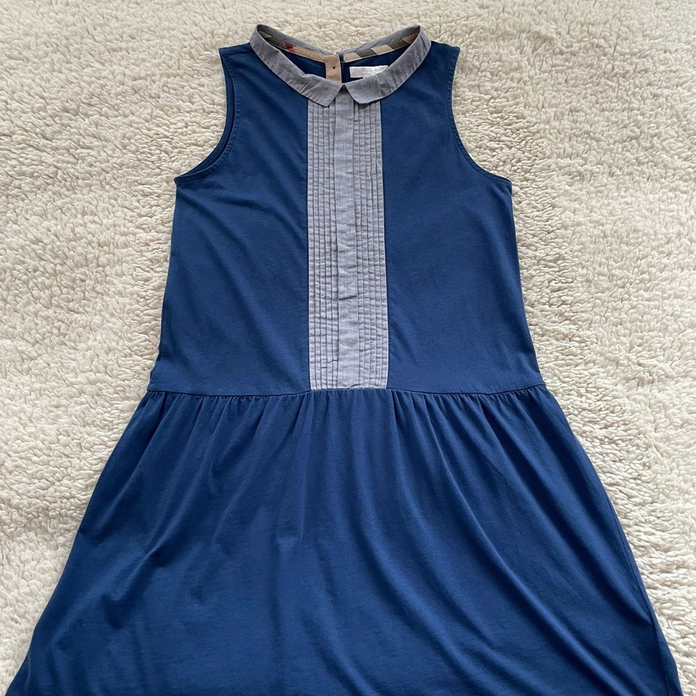 Burberry Girls 12Y Kids Jumper Dress Blue Gray Summer Sleeveless Collar